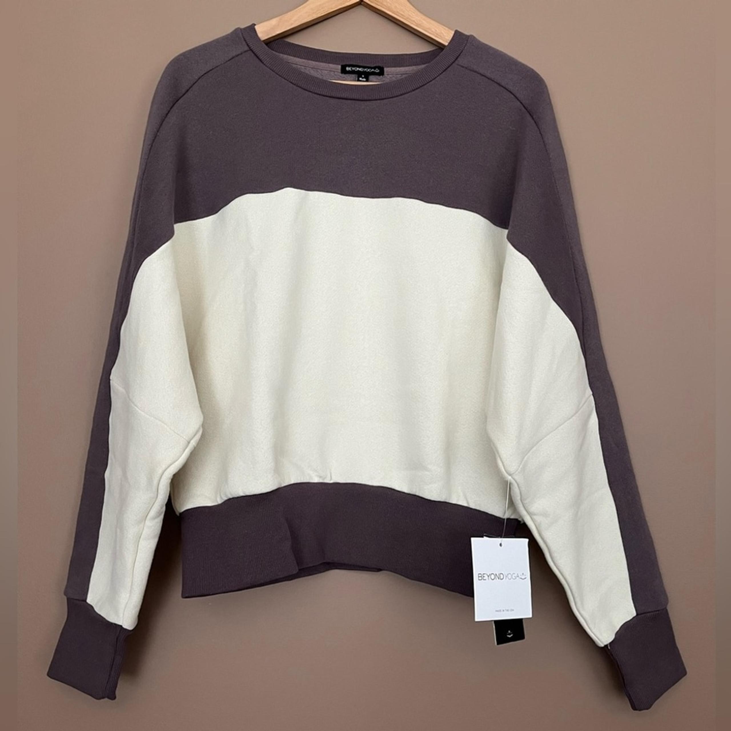 {Beyond Yoga} Woodland Colorblock Line It Up Sweatshirt - Womens Small - NWT