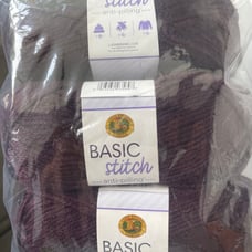 Lion Brand Basic Stitch Yarn Eggplant 12 skeins
