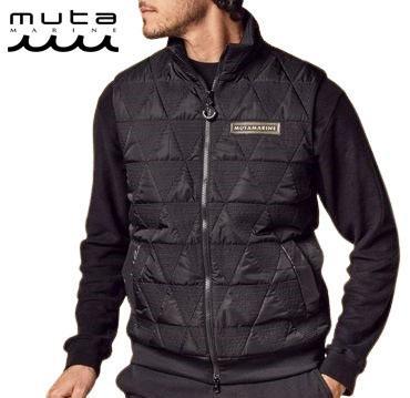 ○★Brand New Unused Muuta Marine Geometric Quilted Down Vest 8 Black