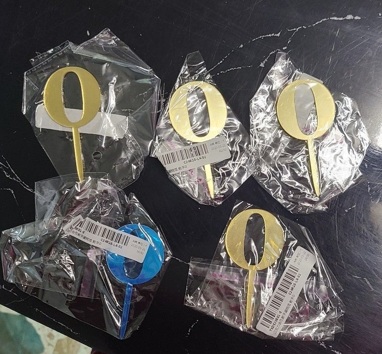 LARGE LOT Mirror Gold Acrylic Numbers birthday Cake Toppers 0 1 2 3 4 5 6 7 8 9