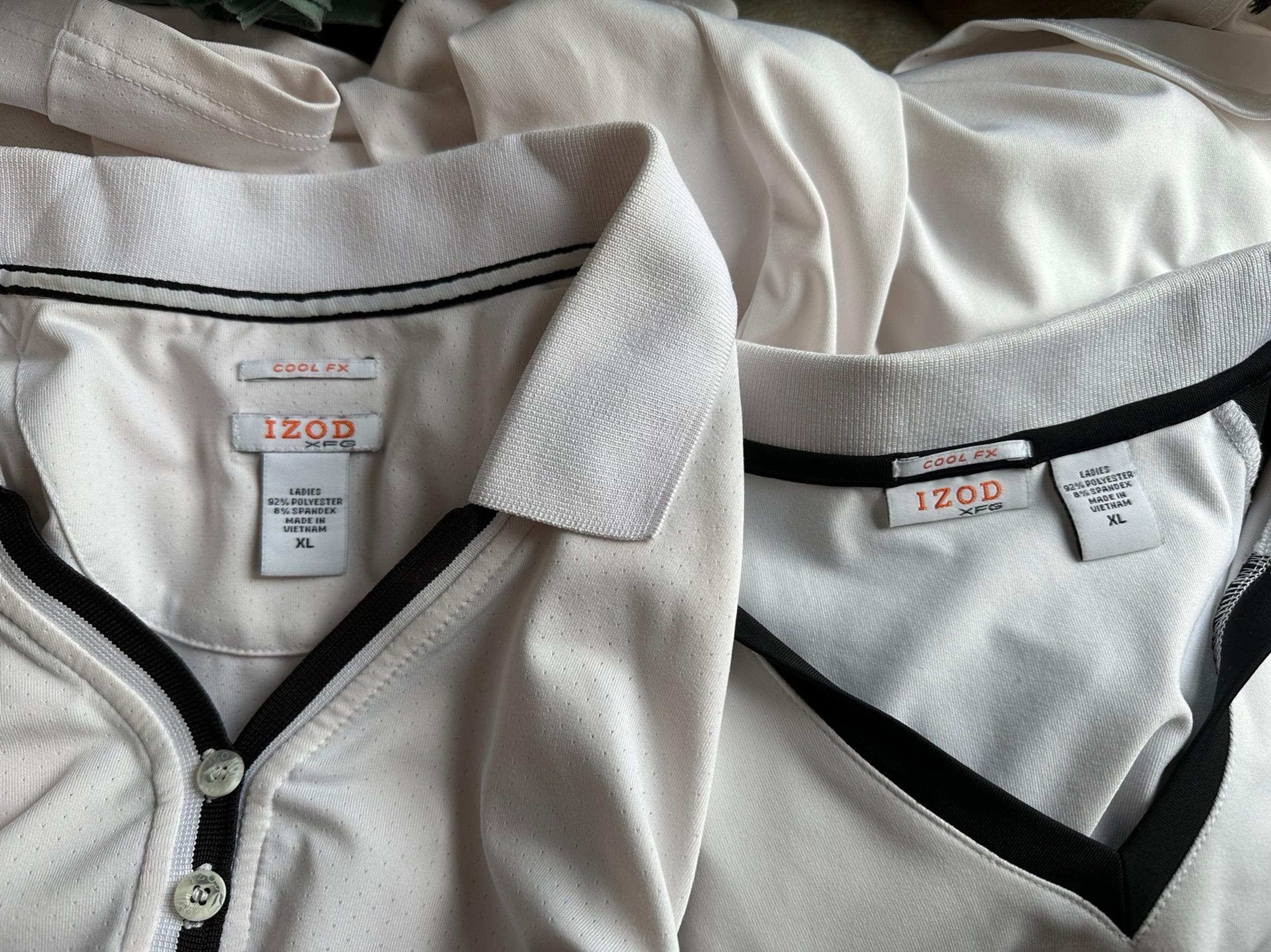Two women’s gold shirts