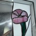 Handmade Stained Glass Square Vanity Mirror Tray 10x10 Pink Flower Stain VNTG
