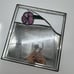 Handmade Stained Glass Square Vanity Mirror Tray 10x10 Pink Flower Stain VNTG