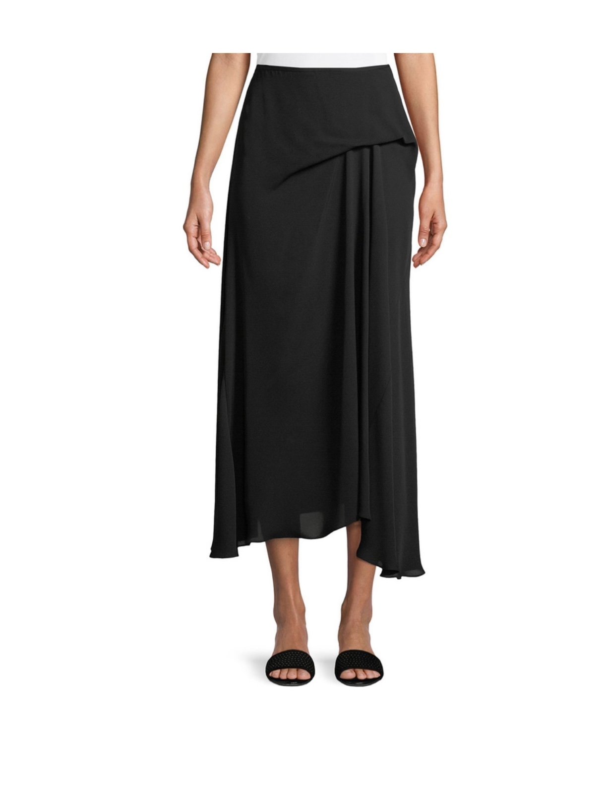 Theory silk side drape maxi skirt