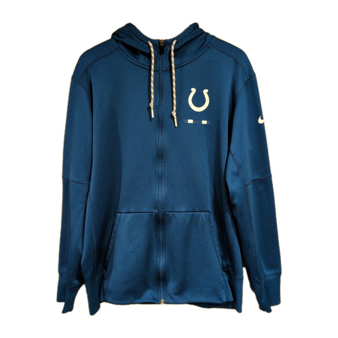 Indianapolis Colts Nike On Field Dri Fit NFL Mens Large Hooded Full Zip Jacket