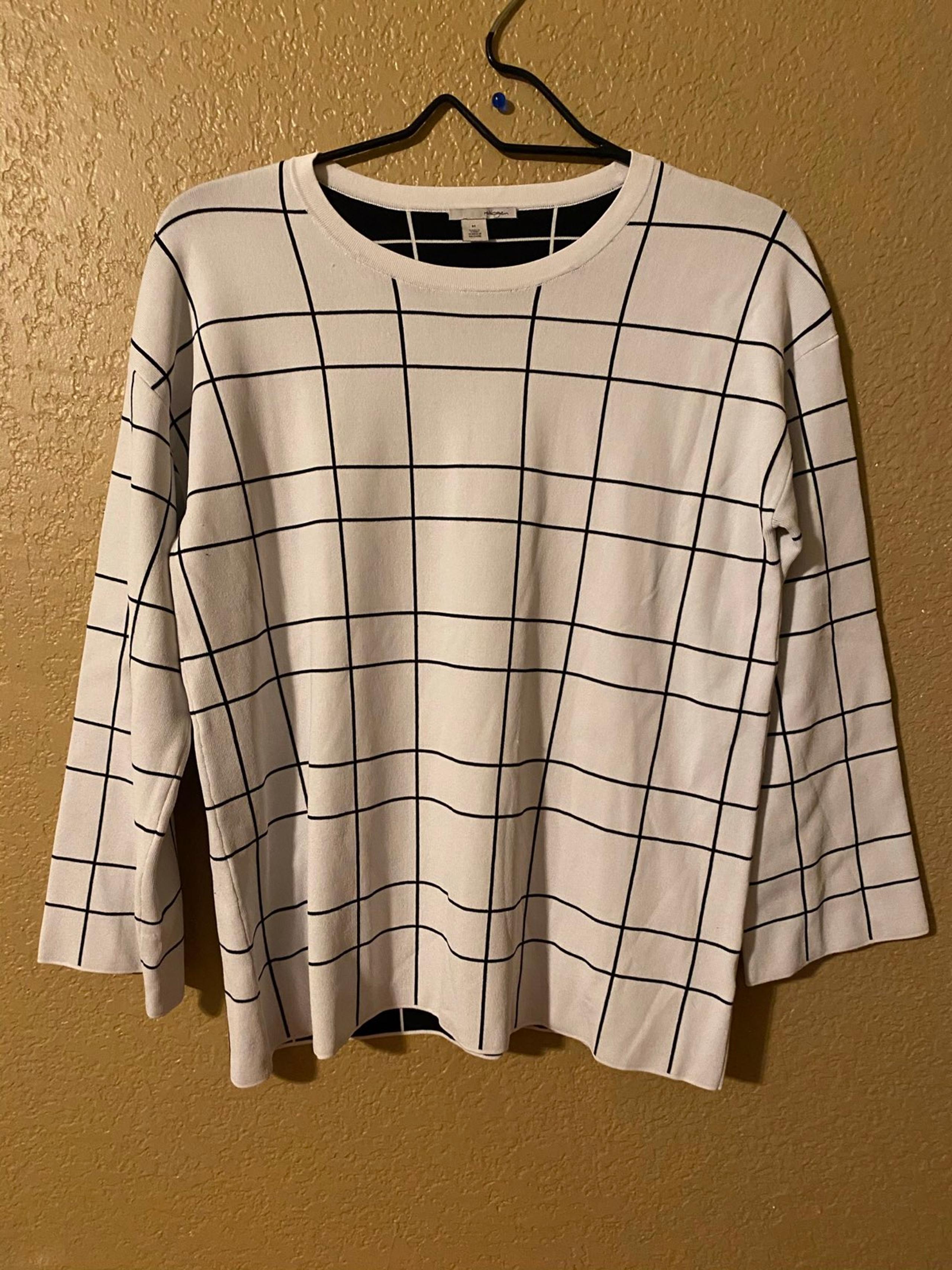 White and black sweater from Halogen,