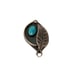 Sterling Silver Turquoise Stone Leaf Charm Pendant