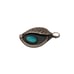 Sterling Silver Turquoise Stone Leaf Charm Pendant