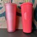 Starbucks Tumbler Pink Lemonade & Dragonfruit Coral Pink Studded - Bundle of 2