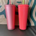 Starbucks Tumbler Pink Lemonade & Dragonfruit Coral Pink Studded - Bundle of 2