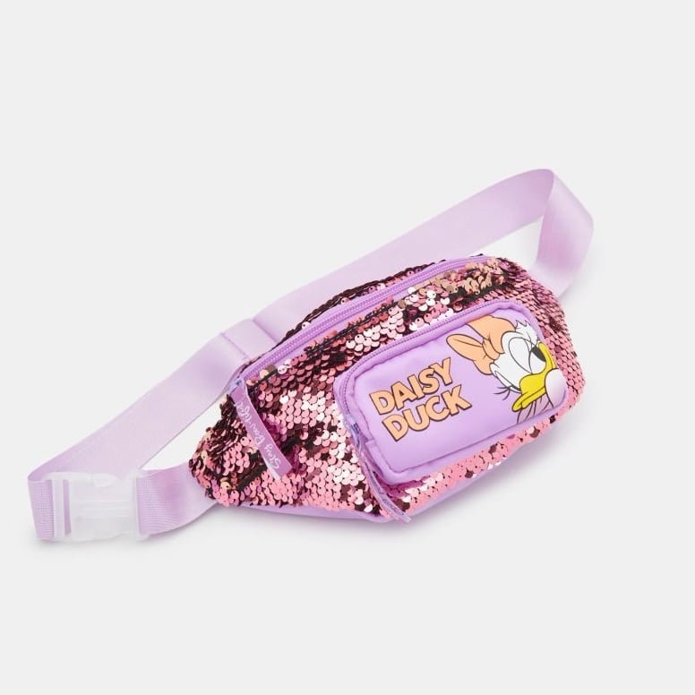 Disney Daisy Duck Girls Kids Sequins Fanny Pack Pink Licensed Product NEW