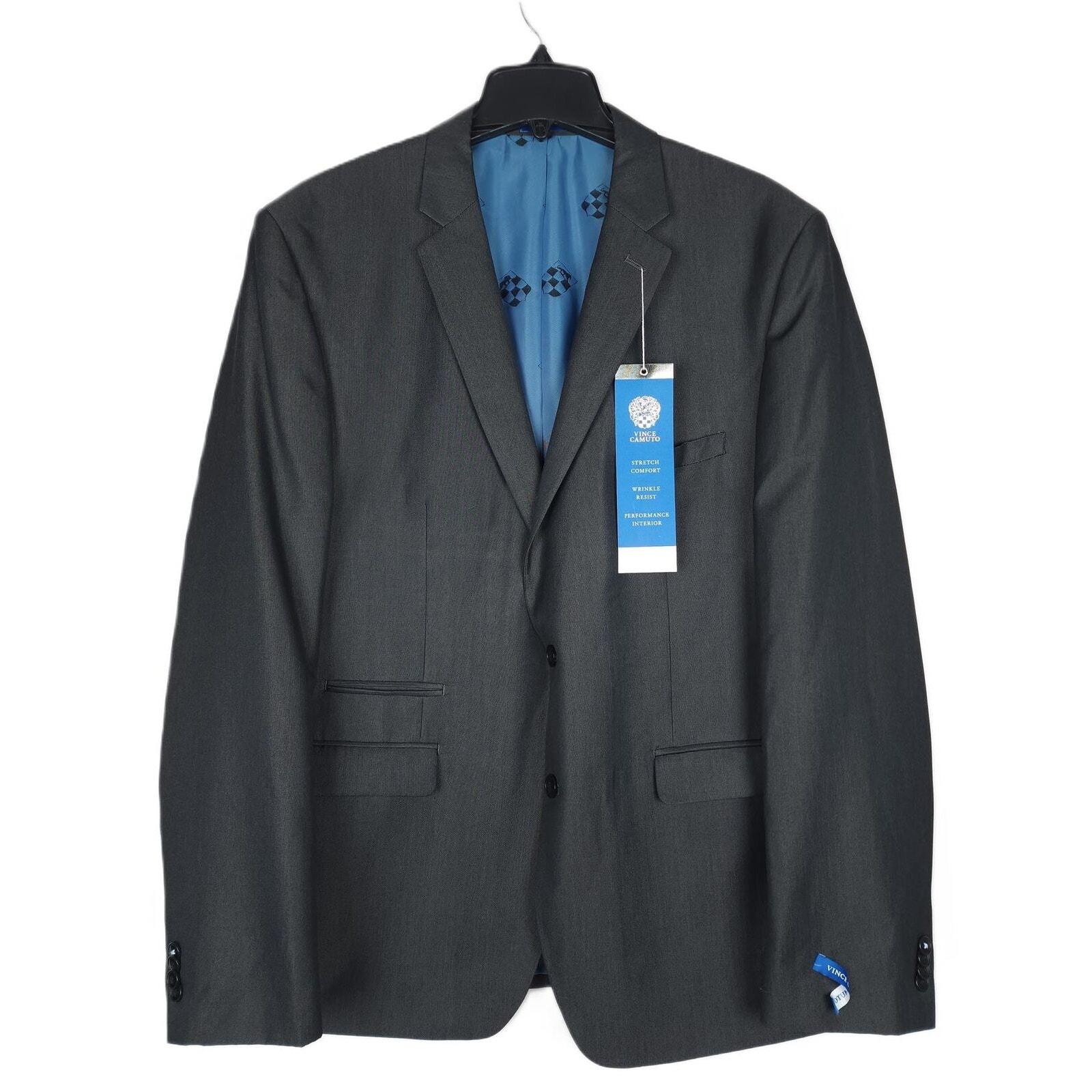 Vince Camuto Men's Slim-Fit Stretch Twill Suit Jacket Charcoal Solid 46R NWT