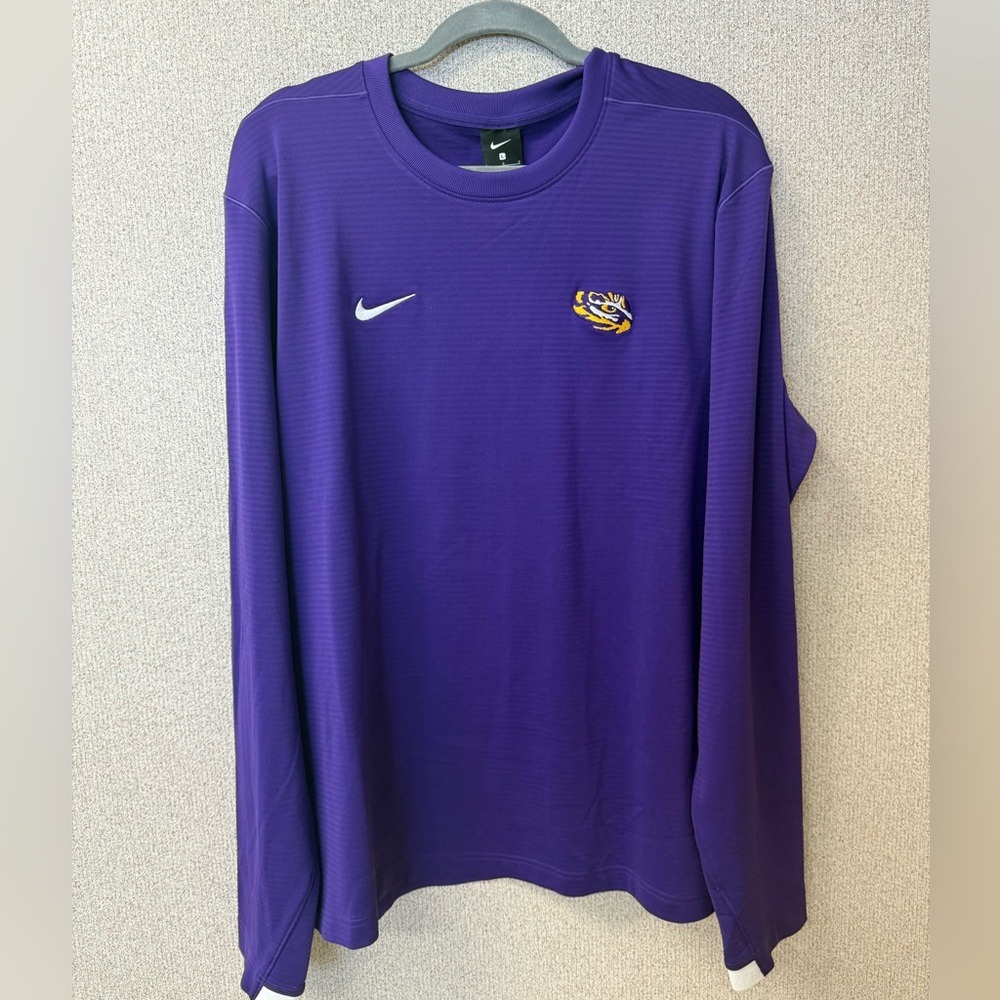 Nike Dry LSU Tigers Coaches Long Sleeve Crew Top Football Men's Size Large