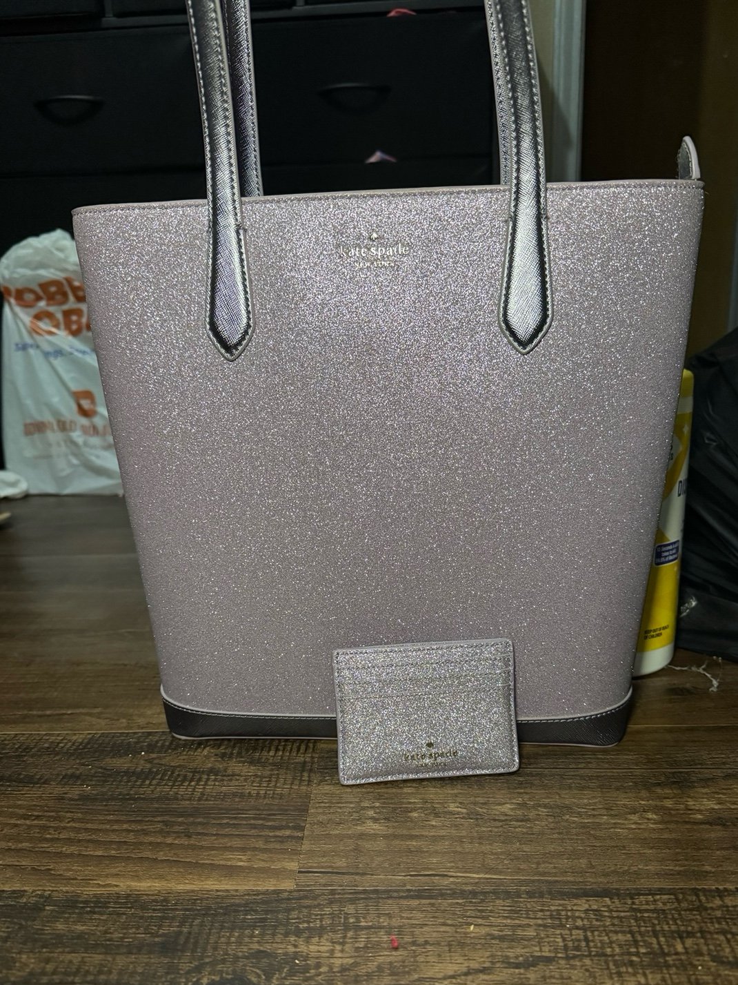 Kate spade glitter tote with wallet