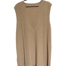 Homme Plisse Issey Miyake Polyester Ribbed Brown Tunic Top