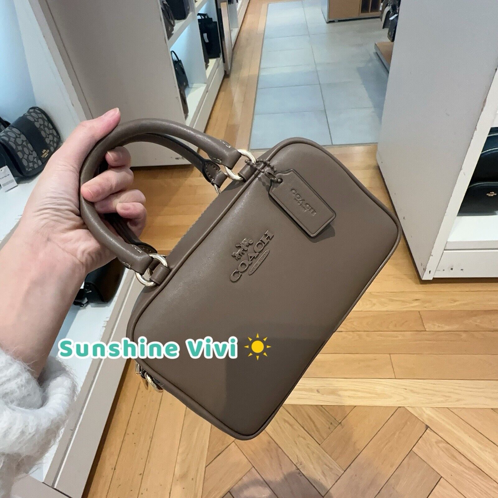 NWT Coach Satchel Crossbody In Signature Colorblock Gold/Dark Stone CT776