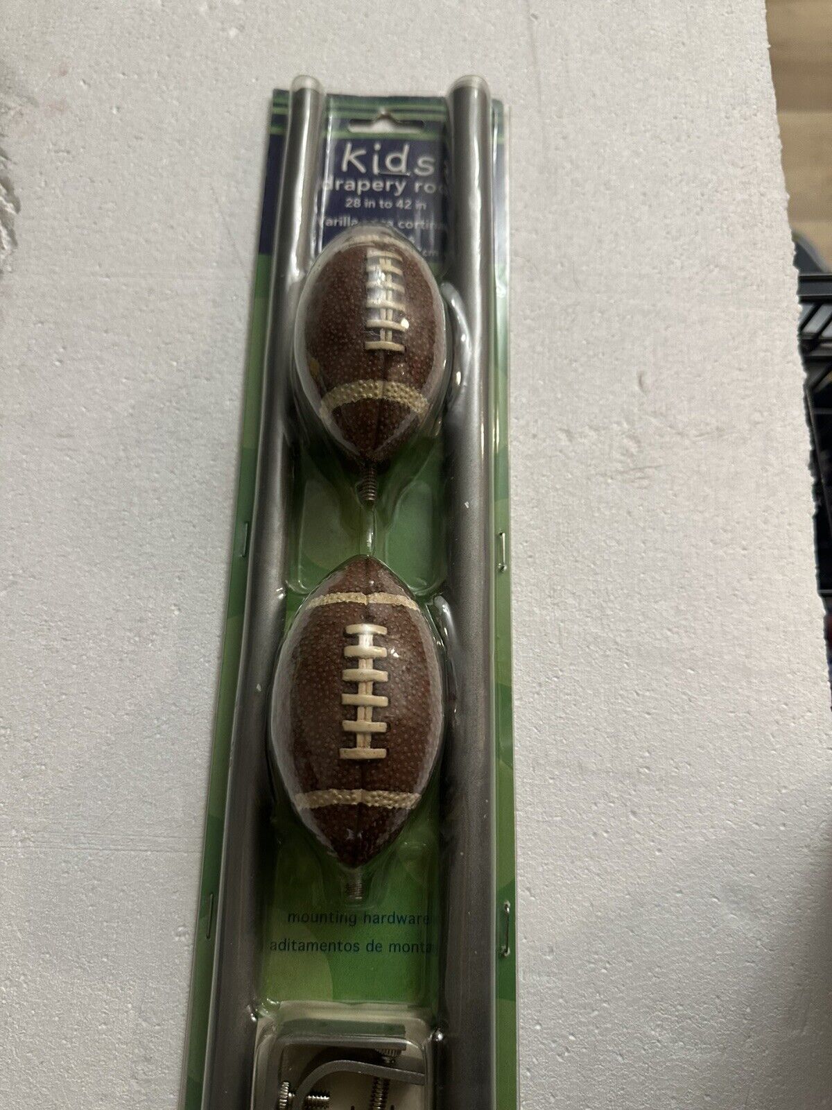 kids drapery rod football new