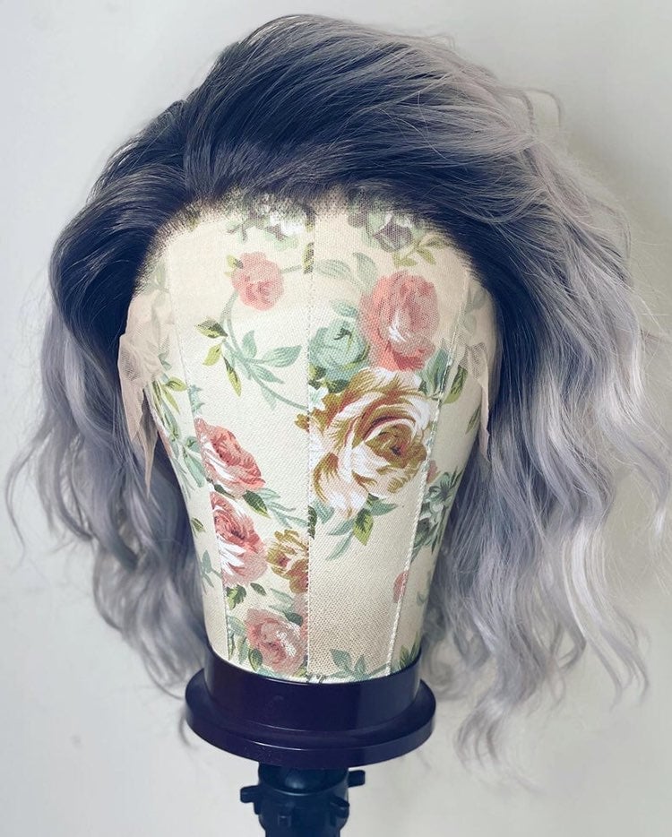 GREY OMBRE SHORT LACE FRONT WIG *NEW*