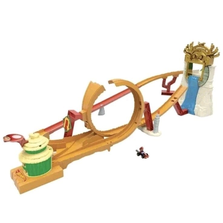 Hot Wheels Mario Kart Track Set & Toy Car, Super Mario Bros Jungle Kingdom Ra...