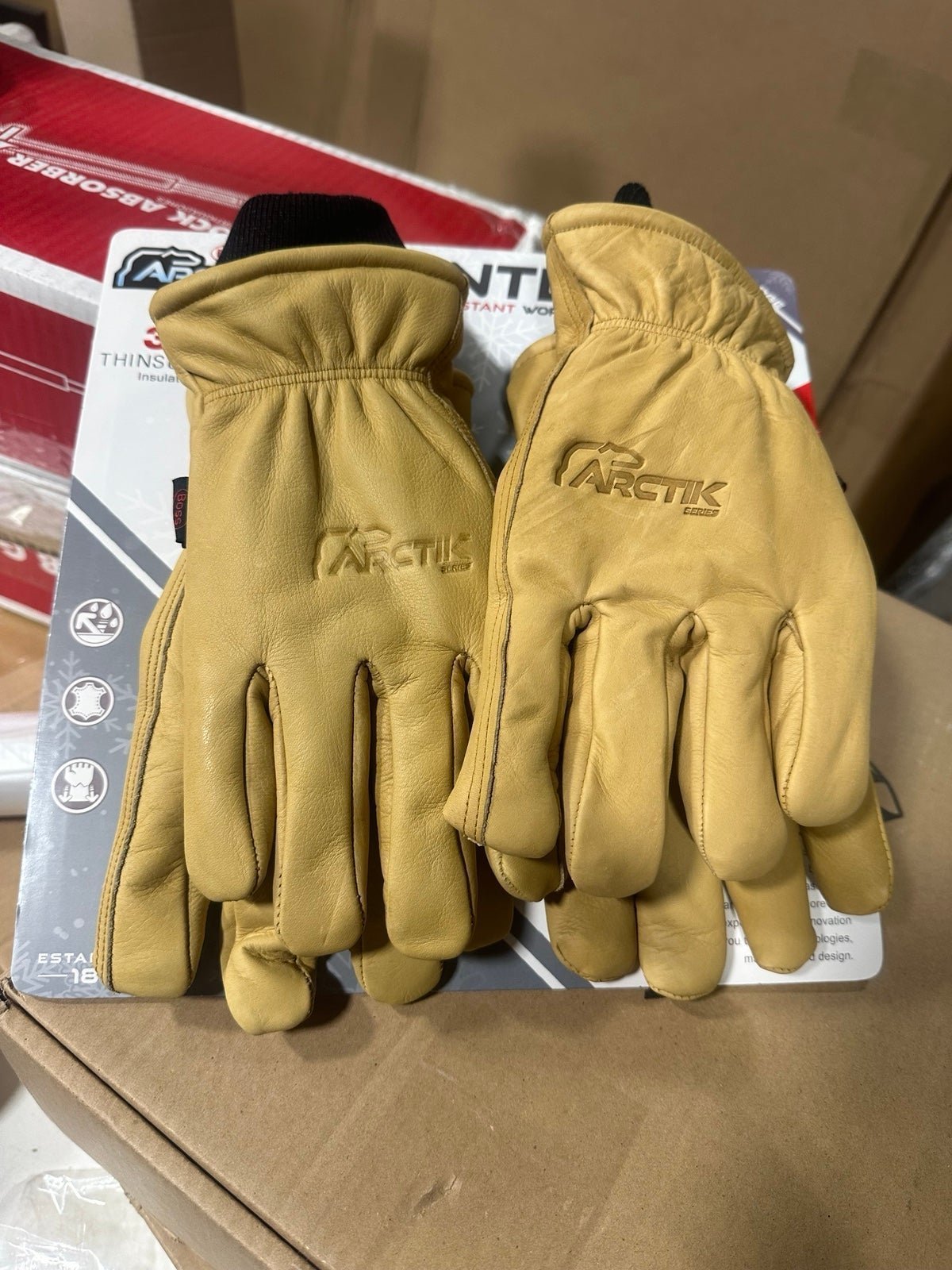 Boss Arctik Winter Work Gloves Water Resistant 3M 100g Insulation, 4 pairs