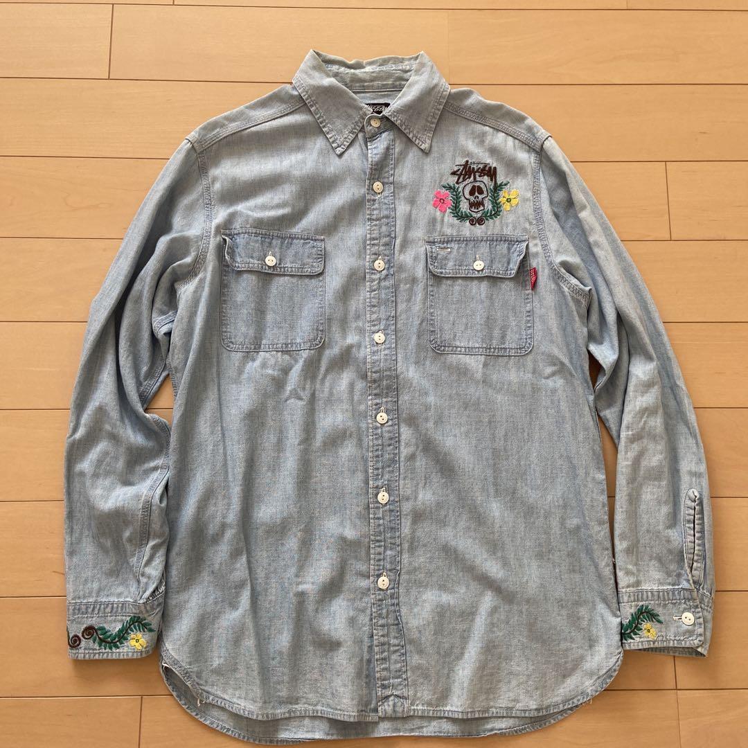 Vintage Stüssy Chambray Shirt Size L Extremely Rare