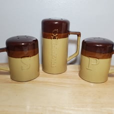Vintage Brown Dip Stoneware Shakers
