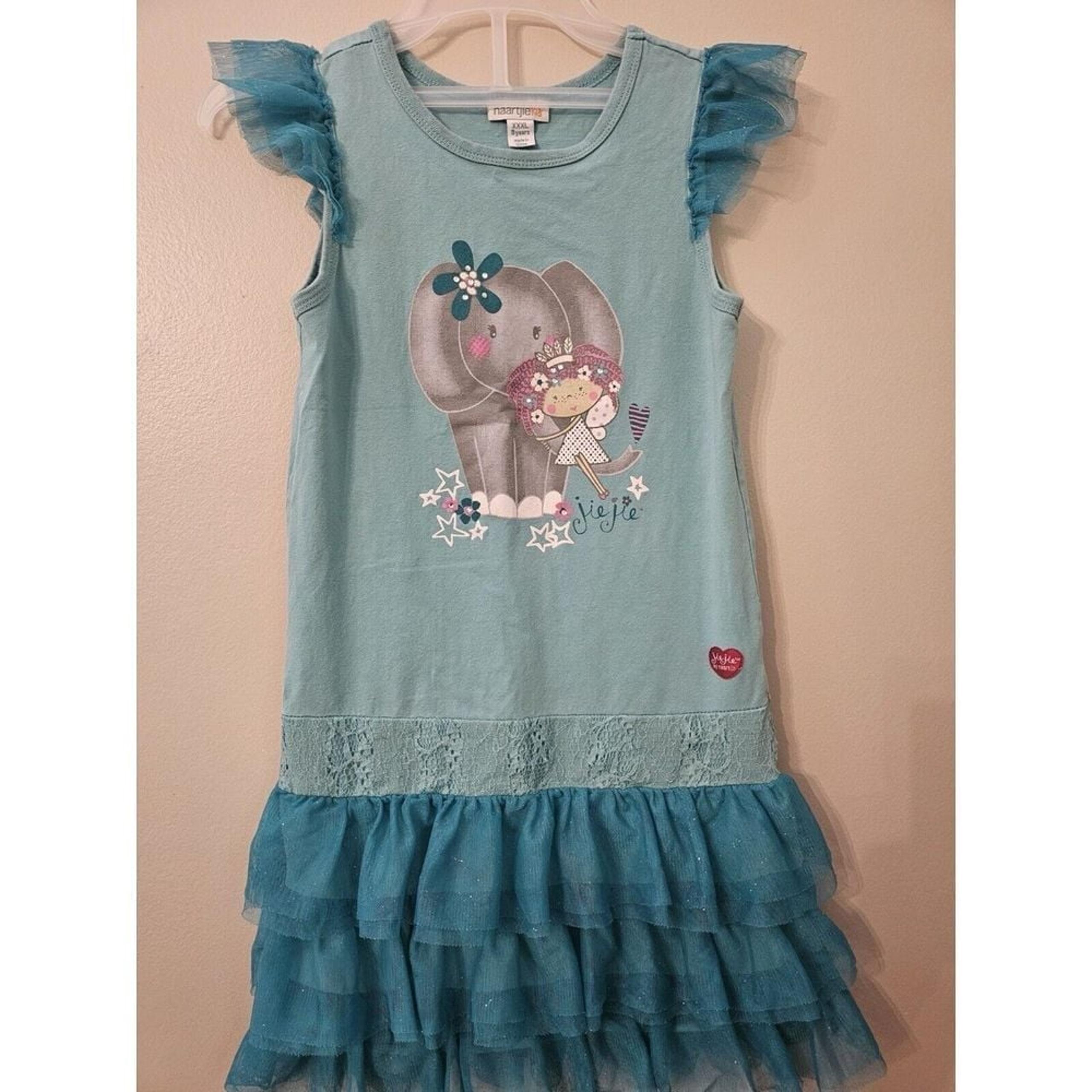 Jie Jie Dress Girls Size 9 Yrs Elephant Girl Fairy Girl Tutu Blue Lace - Naartjie