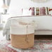 Woven Storage Basket Decorative Natural Rope Basket Wooden Bead 16 x13