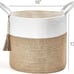Woven Storage Basket Decorative Natural Rope Basket Wooden Bead 16 x13