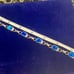 Vintage sterling silver blue opal links toggle bracelet marked Mexico
