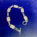 Vintage sterling silver blue opal links toggle bracelet marked Mexico