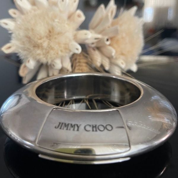 Silver tone jimmy choo chunky bangle