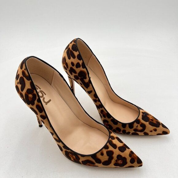 FSJ Women Sexy Leopard Printed Dress Shoes Pointy Toe High Heels Stilettos Pumps