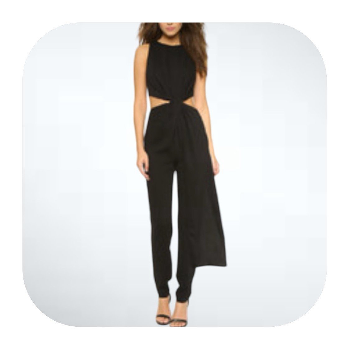 Halston Heritage size 6 twist front cutout jumpsuit 495 retail