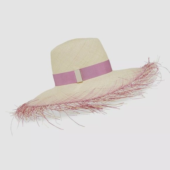 Gigi Burris Beachcomber Wide Brim Raw Edge Straw Sun Hat