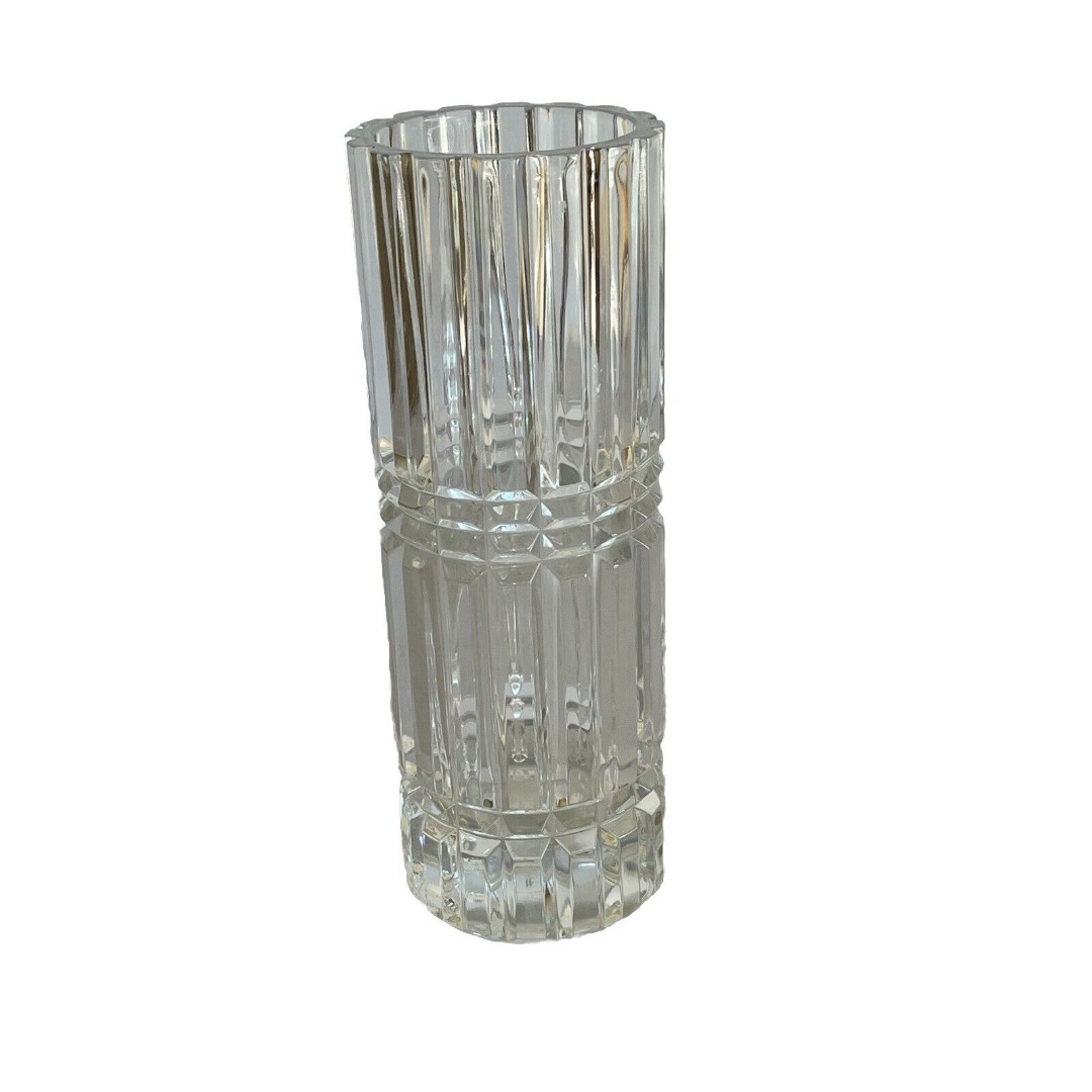 9 Inch Tall Crystal Cut Glass Vase