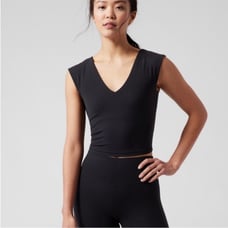 New Athleta Transcend Cropped Tee in Black Size XS
