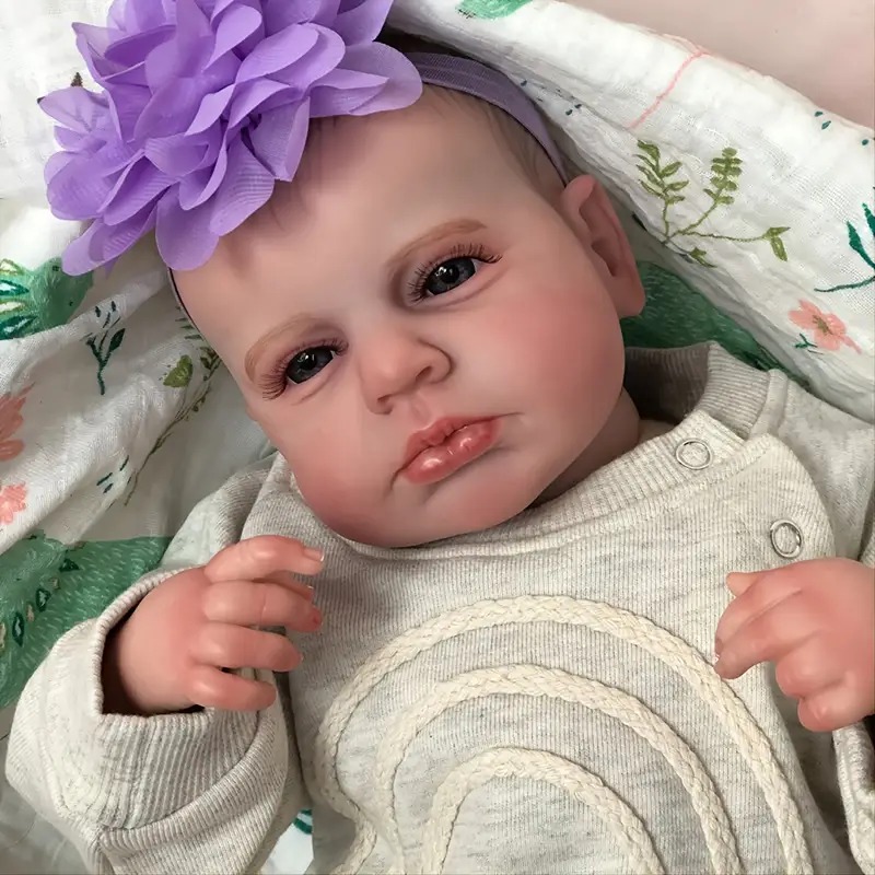 19 Inch Newborn Doll, Handmade Realistic Loulou Awake Soft Touch