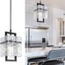 Black Crystal Pendant Light for Kitchen Island, Luxury Water Ripple Glass Chic