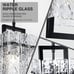Black Crystal Pendant Light for Kitchen Island, Luxury Water Ripple Glass Chic