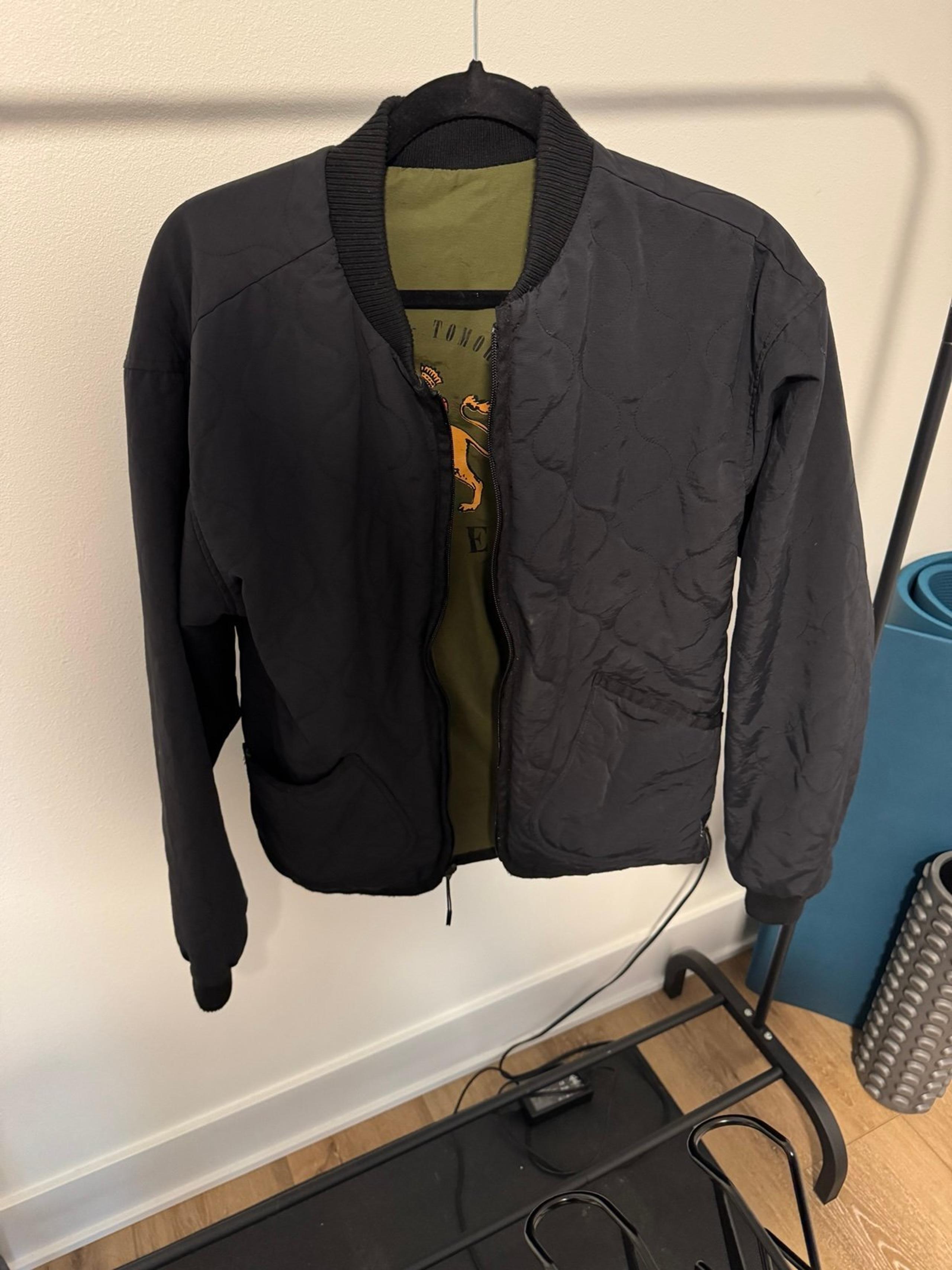 Hurley Bomber Mens Full Zip Classic Coach Jacket Green Medium - reversible