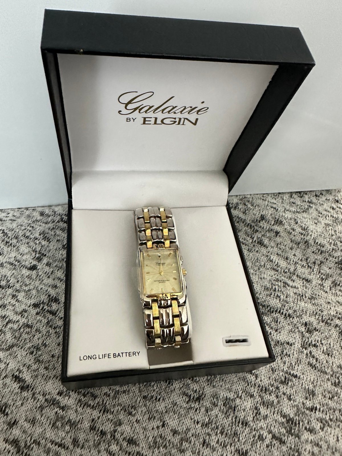 Vintage Elgin Men's Quartz Wrist Two Tone Watch new