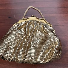 Vintage Whiting and Davis gold mesh bag