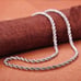 18K White Gold Diamond Cut Rope Chain Necklace Womens Ladies Braided Jewelry 24