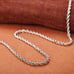 18K White Gold Diamond Cut Rope Chain Necklace Womens Ladies Braided Jewelry 24