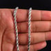 18K White Gold Diamond Cut Rope Chain Necklace Womens Ladies Braided Jewelry 24