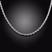 18K White Gold Diamond Cut Rope Chain Necklace Womens Ladies Braided Jewelry 24