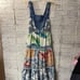 Farm Rio Valeria Tiered Floral/Tropical Print Maxi Dress Small