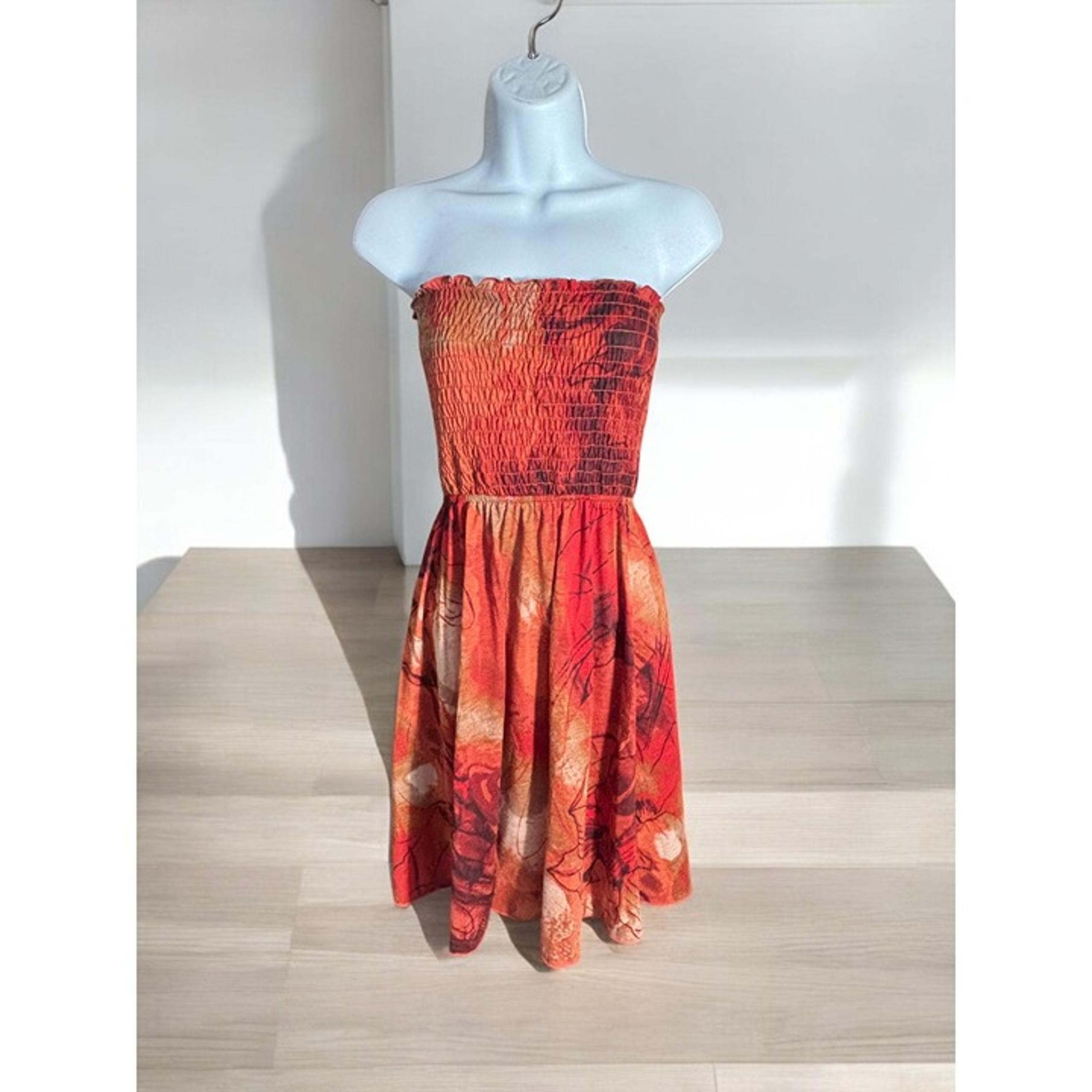 Strapless Mossimo Dress Floral Orange Women's size Small