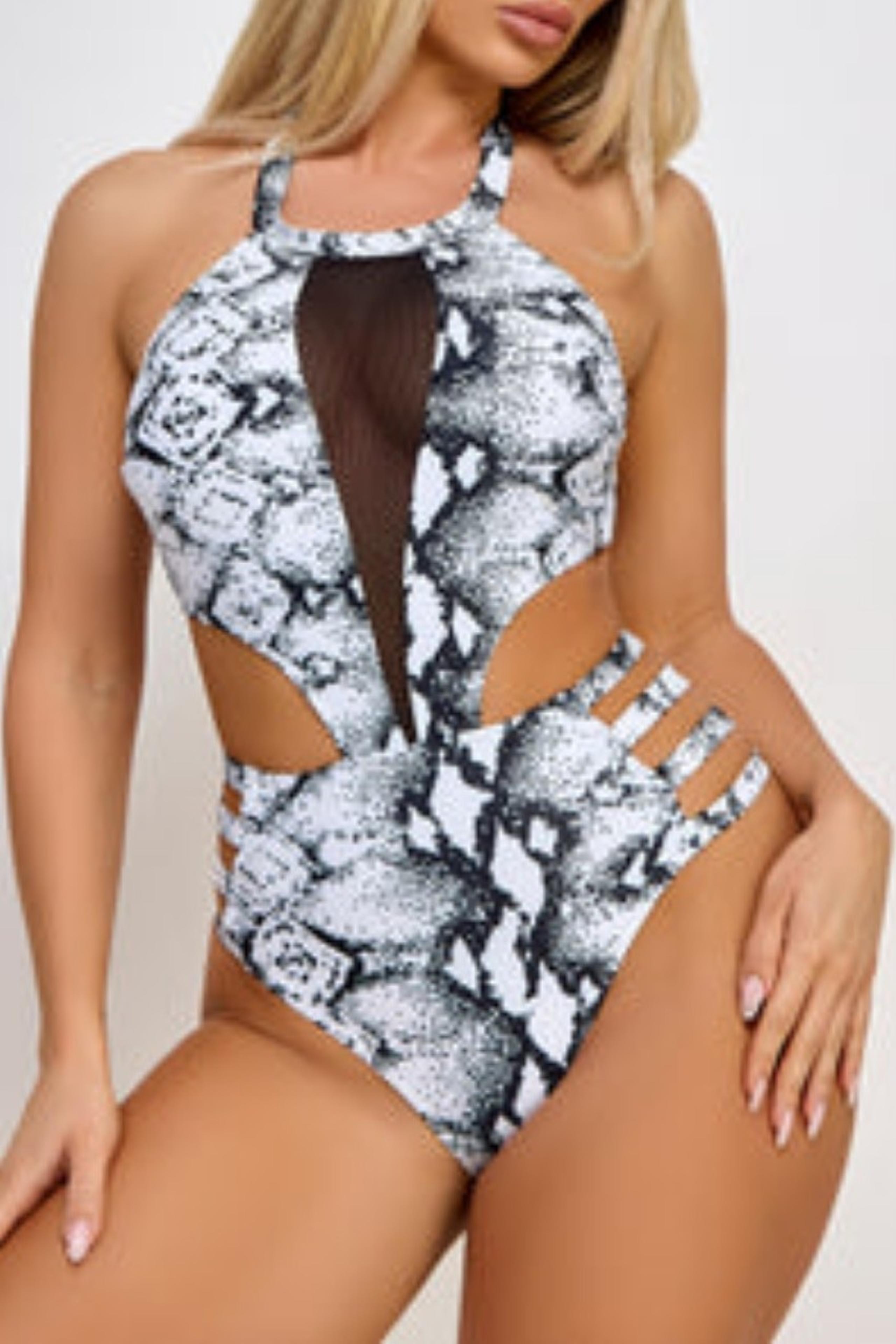 Missy Python Halter 1 Piece Swimsuit